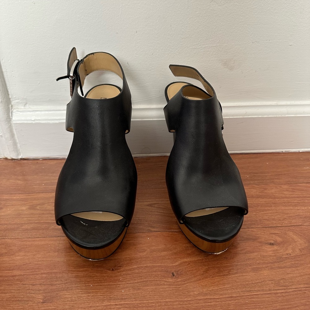 Michael Kors Black Wedge Sandals - Picture 2 of 2